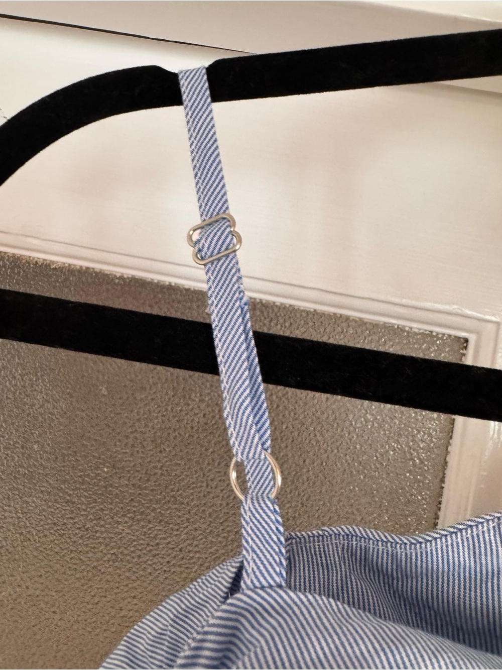 Light Blue Strappy Ruffle Cold-Shoulder Blouse - Picture 8 of 11